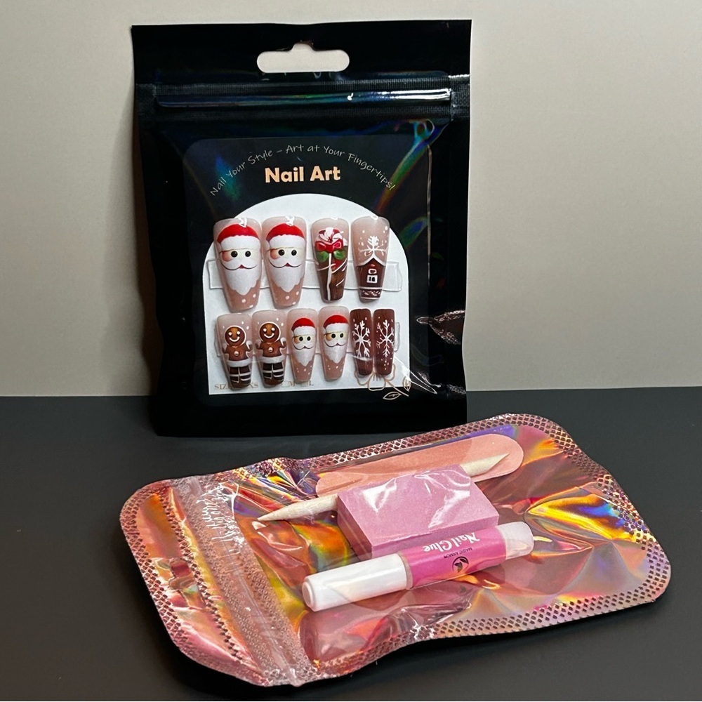 29 Piece Nail Art Set Christmas Winter Santa Gingerbread ManTheme